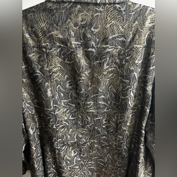 Kim Rogers Woman Gold Flake Silver Full Zip Lined Blazer Jacket Size 18 Shimmer - Picture 8 of 9